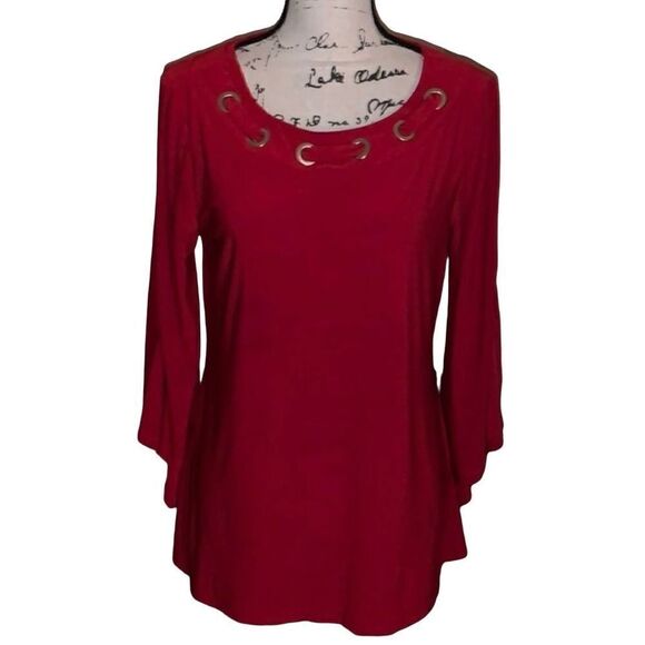 New Directions red bell sleeve tunic medium - Picture 1 of 7